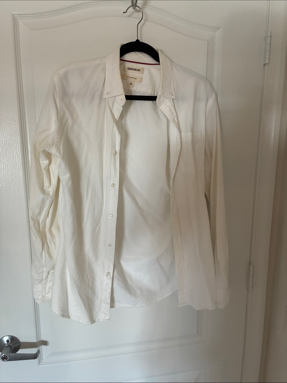 Goodthreads Men's White Casual Button-Down Shirt